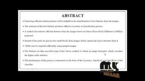 Texture Classification Using DMD | Final Year Projects 2016 - 2017