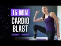 15 Min FAT BURNING CARDIO Workout | Low Impact, No Repeat