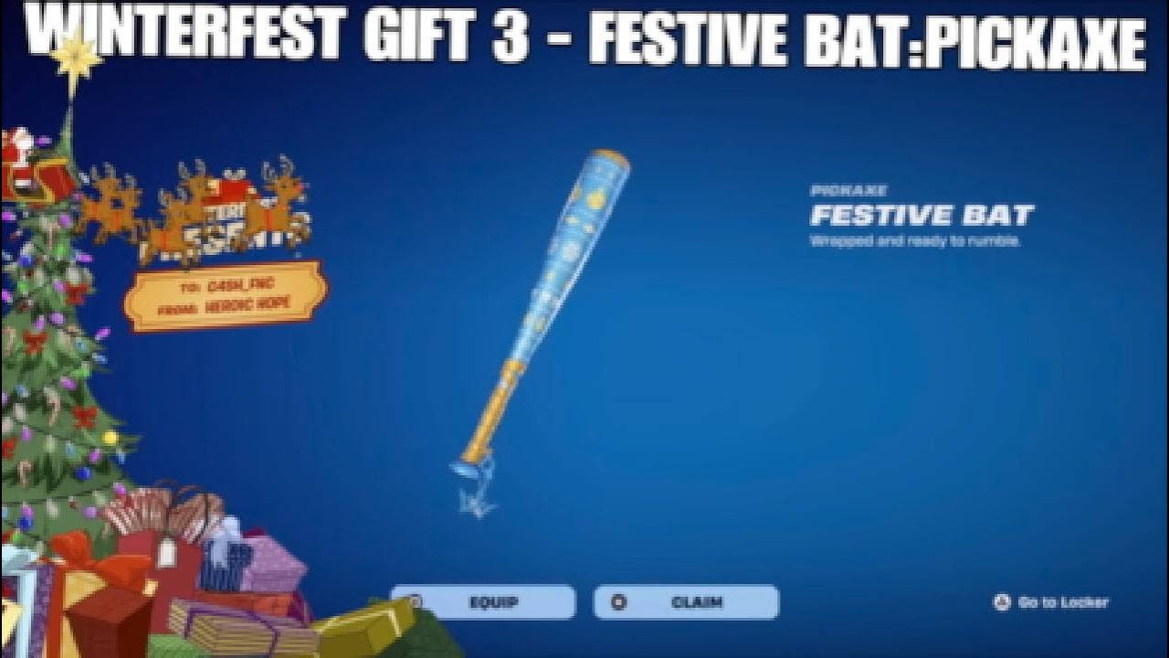 WINTERFEST 2025: DAY 3 -  WINTERFEST GIFT 3 - FESTIVE BAT:PICKAXE!
