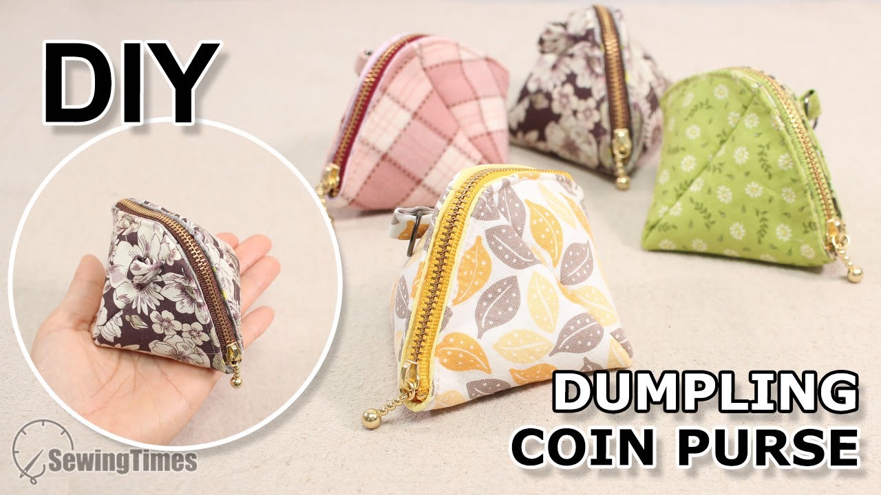 DIY DUMPLING COIN PURSE  Scrap Fabric Sewing & Easy Gift Idea  [sewingtimes] 