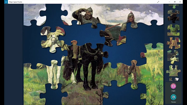 Viktor Vasnetsov Bogatyr, 1898 - GamePlay : Magic Jigsaw Puzzle (Quickly Solved) | Amazing Talent