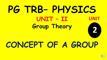 PG TRB–PHYSICS| UNIT–II| Group Theory| CONCEPT OF A GROUP| Important Question|SS Academy for physics