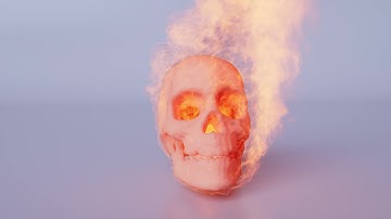 Skull Fire - SideFX Houdini and Redshift Axiom Solver
