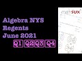 Algebra Common Core Regents Quiz
