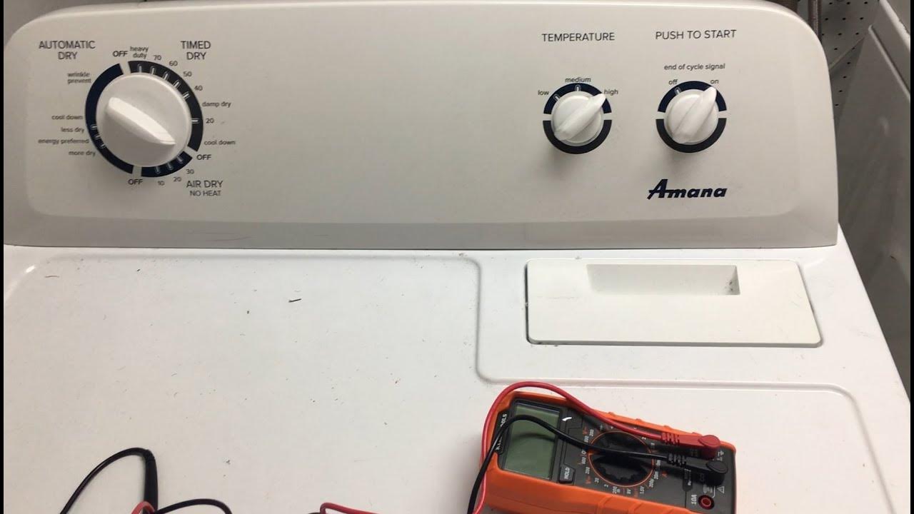 Amana Dryer (NED4700YQ0) will not heat YouTube