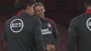 Atletico train at London's Emirates Stadium ahead of Arsenal UCL clash