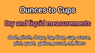 How Many OZ in a Cup |Ounces in a Cup || Ounce to Tsp, Tbsp, Gram, pound, Ml,  liter  || FooD HuT