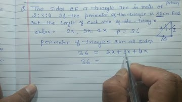The sides of a triangle are in ratio of 2 : 3 : 4 if the perimeter of the triangle is 360 cm.Find