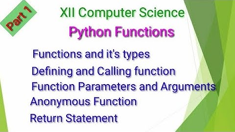 XII Computer Science |Python Functions|Chapter 7|Part 1|Shyni Pradeep