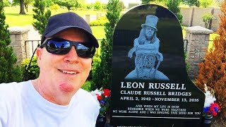 FAMOUS GRAVES-Visiting Music Legends Leon Russell & Roy Clark At Memorial Park Cemetery In Tulsa, OK