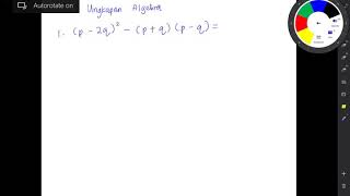 Contoh soalan Ungkapan Algebra