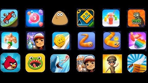 Hill Climb Racing , Pou ,Geometry Dash Lite , Subway Surf , Snake.ioo , Little Singham ,Hungry Shark