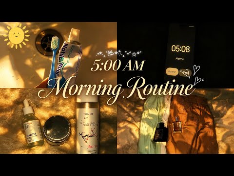 5:00AM morning routine for uni 🛁☕️