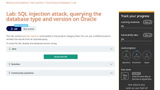 Web Security Academy | SQLi | 7 - Querying Database Version Oracle