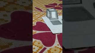 Floating Cube illusion Drawing | Anamorphic  illusion