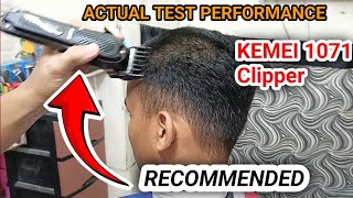 Kemei 1071 Actual Test Performance Recommended Barber Clipper