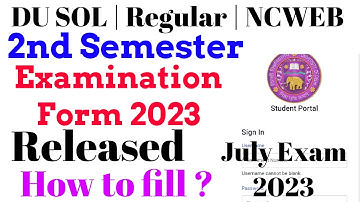 Delhi University 2nd semester July Exam Form 2023 Released | How to fill 2nd semester exam form 2023