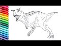 Drawing and Coloring The Carnotaur From Jurassic World -- Dinosaur Color Pages for Kids