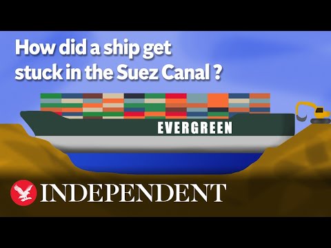 Video: Welk schip zit vast in het Suezkanaal?