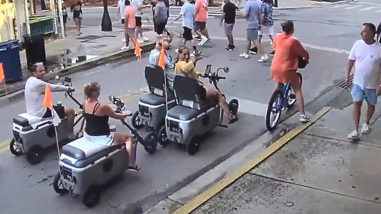Electric Scooter Coolers Outside Sloppy Joe's Duval Street, Key West