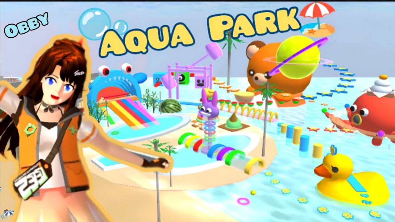Aqua Park🫧🏖️ • Parkour place • Sakura school simulator | Props ID | Obby Sakura 