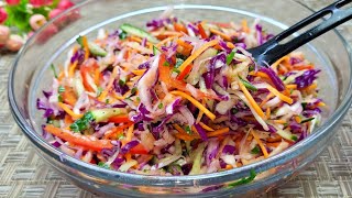 Cabbage SALAD in 5 minutes. We eat every day and lose weight by summer without dieting.Simple recipe by Мой Дастархан Вкусно и Быстро 14,155 views 1 month ago 2 minutes, 58 seconds