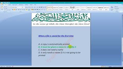 When a file is saved for the first time