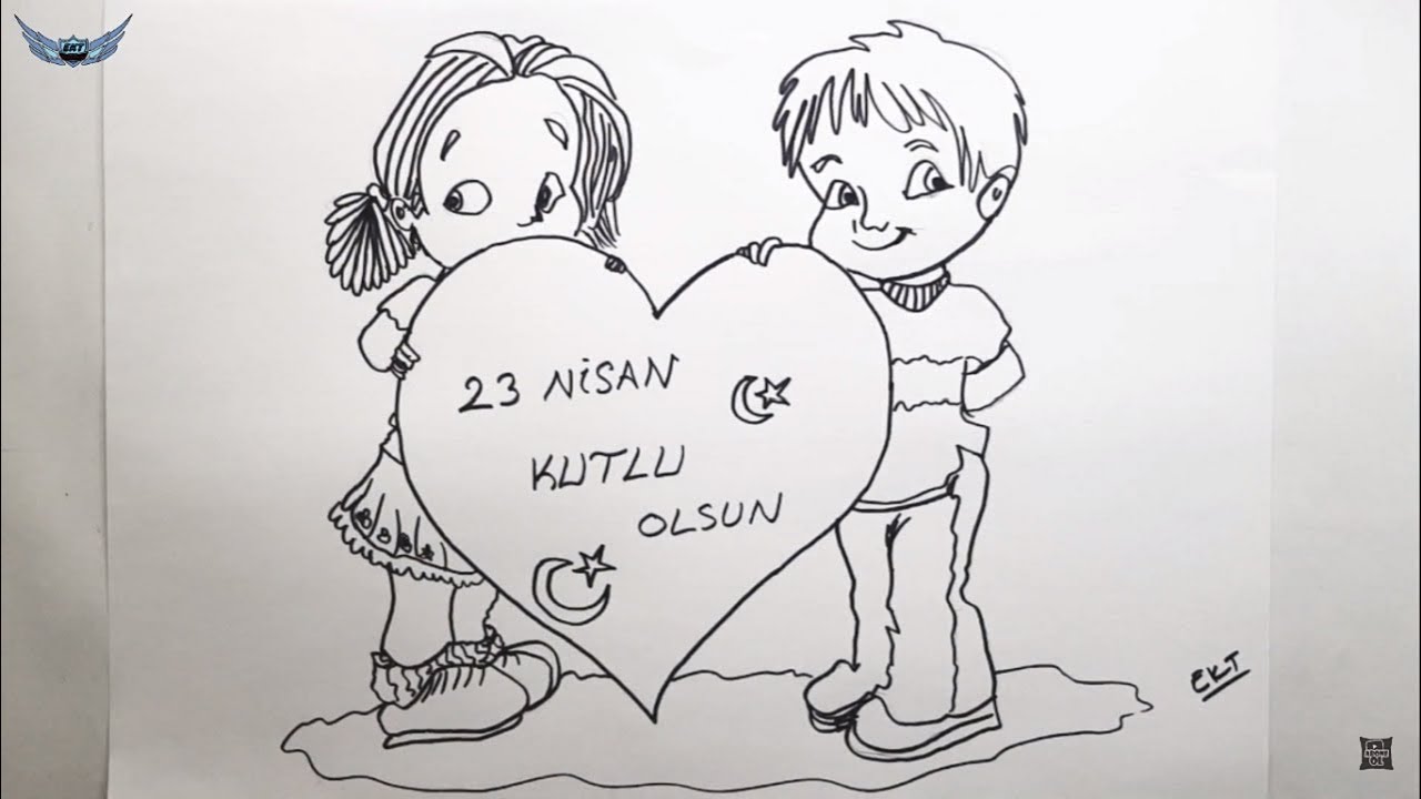 23 Nisan Resmi Nasil Cizilir 3 Cocuklar Icin Cizim Youtube