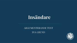 Insändare SVA grund