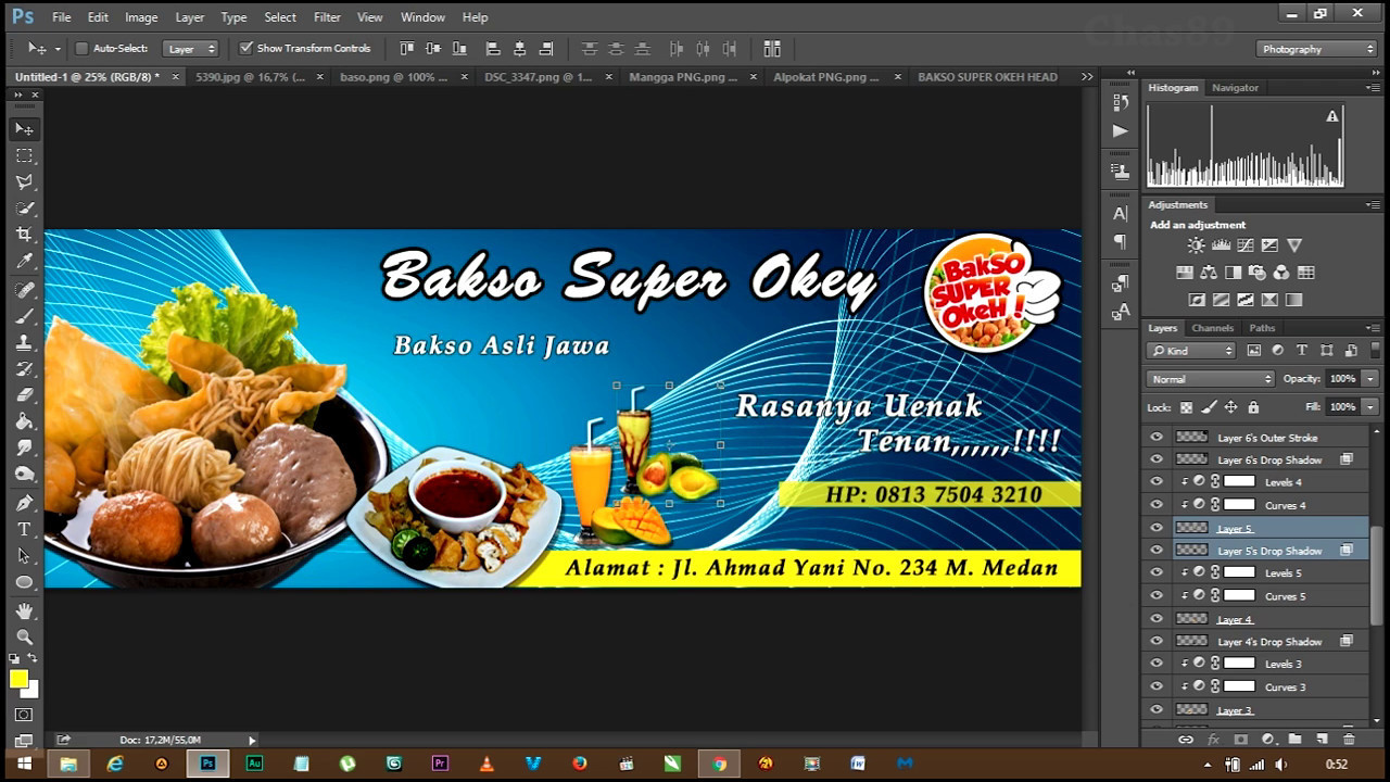  Tutorial  cara membuat spanduk  dengan  menggunakan PhotoShop  