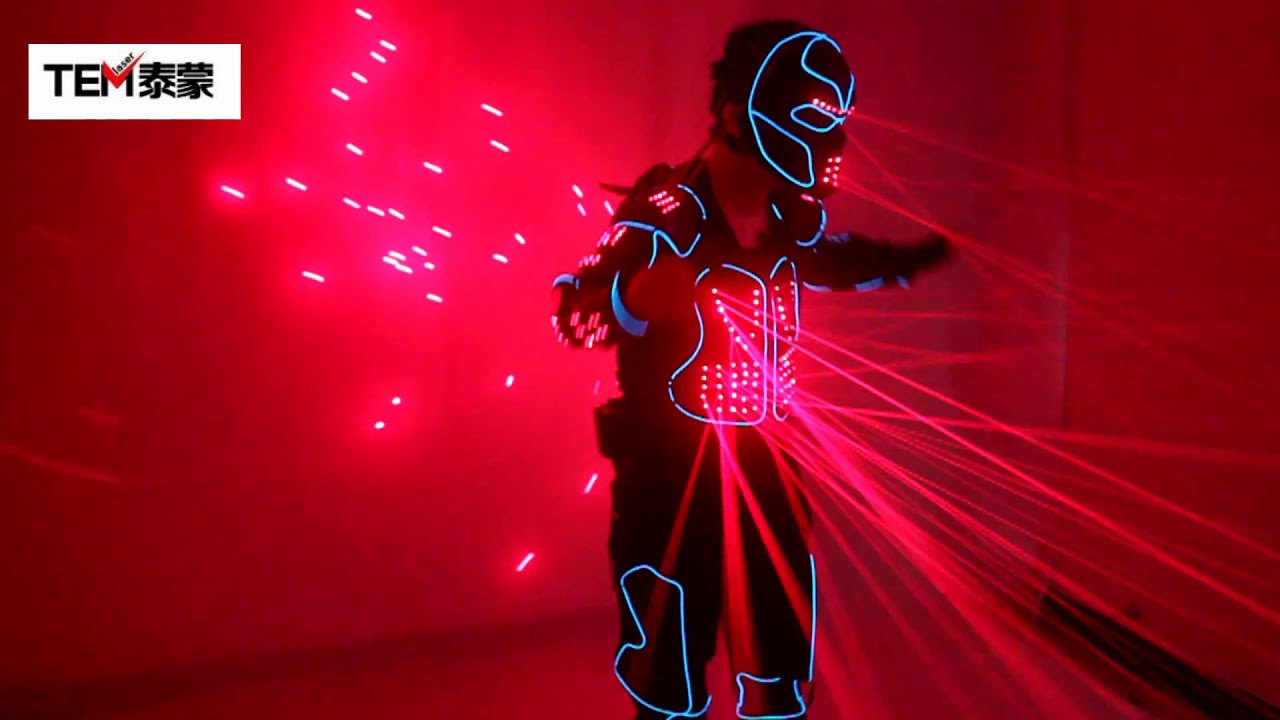 Laser Robot Suits, Red Laser Waistcoat LED Clothes, EL Wire Glowing