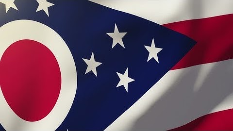 4K ohio flag waving in the wind. Looping sun rises style. Animation loop Stock video