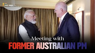 PM Modi meets Former Australian Prime Minister Scott Morrison