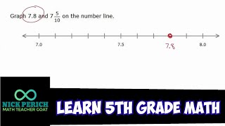 Learn 5th Grade Math - Graph 7.8 and 7 5/10 on a Number Line