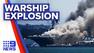 US navy ship explosion injures dozens | 9 News Australia