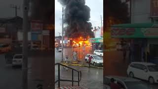 Gas station caught fire in Manchester Jamaica