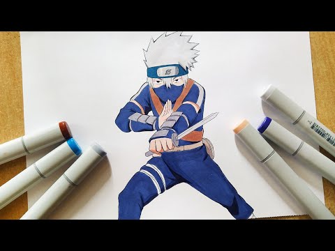 How to Draw Kakashi Hatake from Naruto - DrawingNow