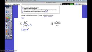 12-3 Simplifying Rational Expressions Video 1