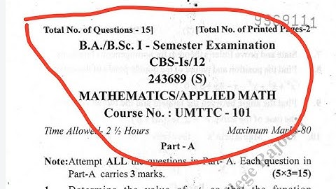 BA/BSC 1st semester Mathematics question paper | jammuuniversity