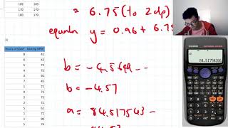 How to Find a Least Squares Regression Line (Part 2: Using a Calculator Casio FX82 AU PLUS II)