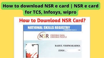 How to download NSR e card | NSR e card for TCS, Infosys, wipro