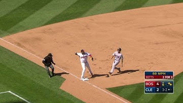BOS@CLE: Manship induces a double play