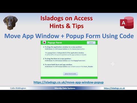 Move the Application Window AND Popup Form Using Code