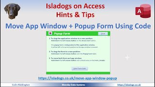 Move the Application Window AND Popup Form Using Code