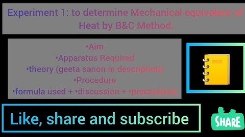 Thermal Lab||Mechanical Equivalent of heat by B&C method||Sem 3 #physics #thermal