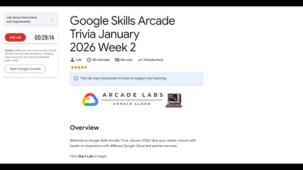 Google Skills Arcade Trivia January 2026 Week 2 || 2026 || 