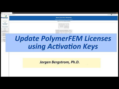 Update PolymerFEM Licenses using Activation Keys