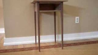 Shaker End Table Project This is a project I started several weeks ago in my garage shop. I got the wood as scrap from a local sawmill. He felt it was good for