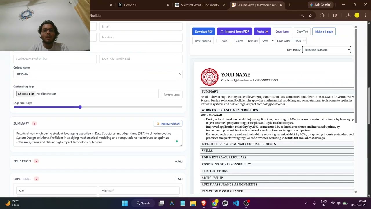Project-1: Resume Sutra demo