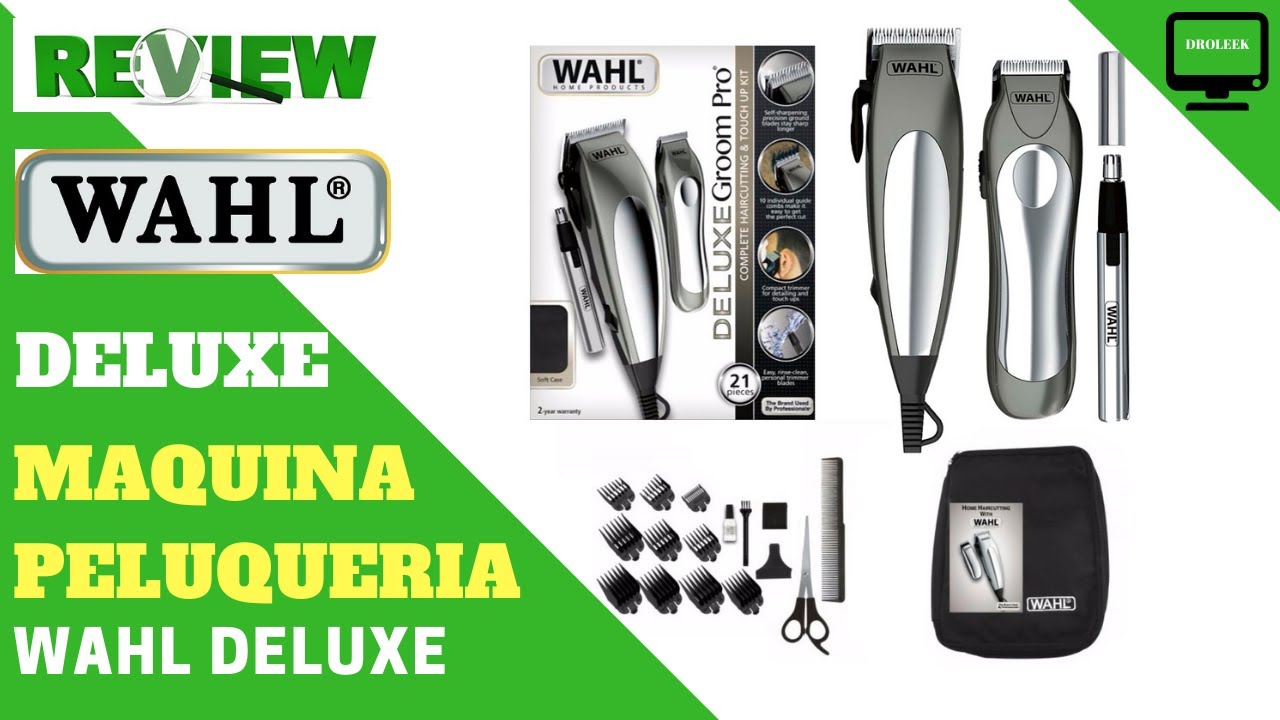 Wahl Deluxe Kit Maquina Cortar Pelo + Patillera + 21 Piezas